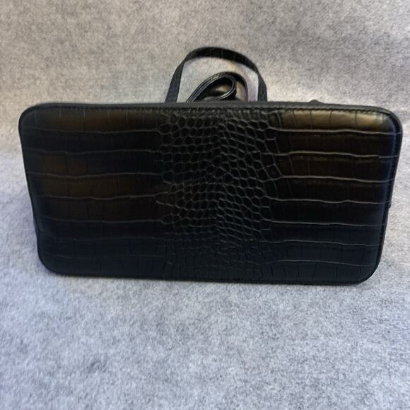 NWT A New Day Black Vegan Leather Handbag, Faux Crocodile Purse Adjustable - Picture 11 of 14